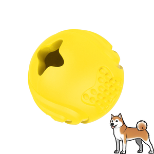 Fun Yellow Dog Ball Natural Rubber Nontoxic Safe For Medium To Large Dogs Chewy Leaky Dog Toy
