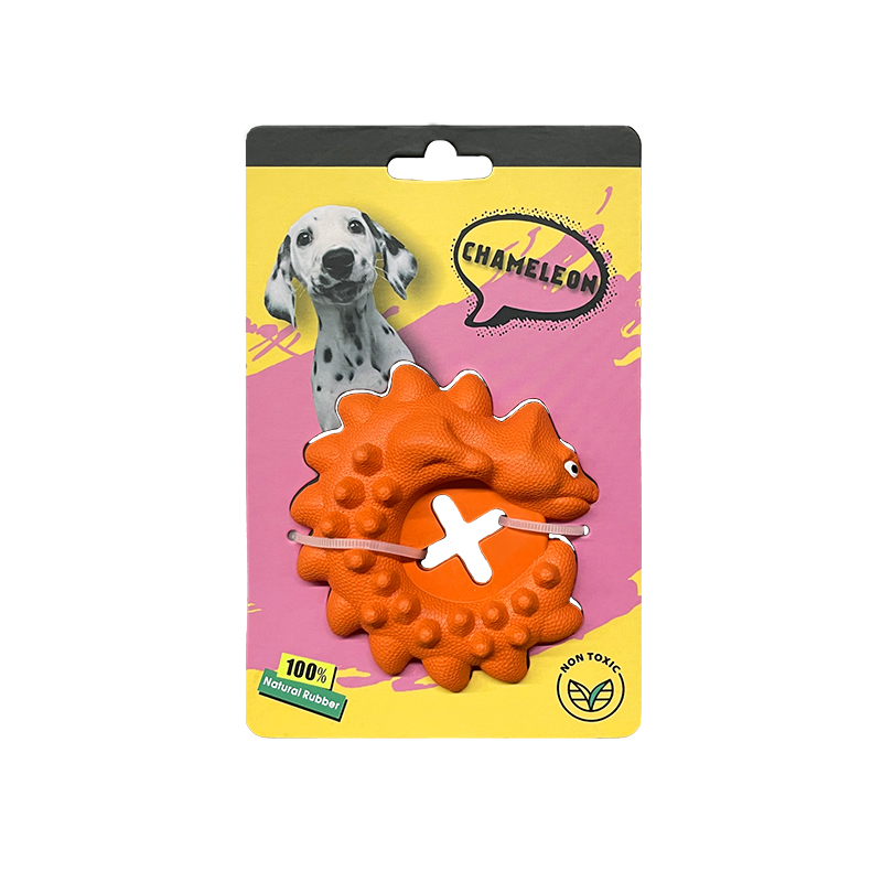 Dog Toy Material Made of 100% Natural Rubber Chewy Dog Boring Chameleon Feeding Toy