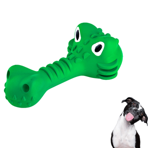 Rubber Dog Chews Made of 100% Natural Rubber Chewy Sounding Dog Toys Alligator Chirping Toy