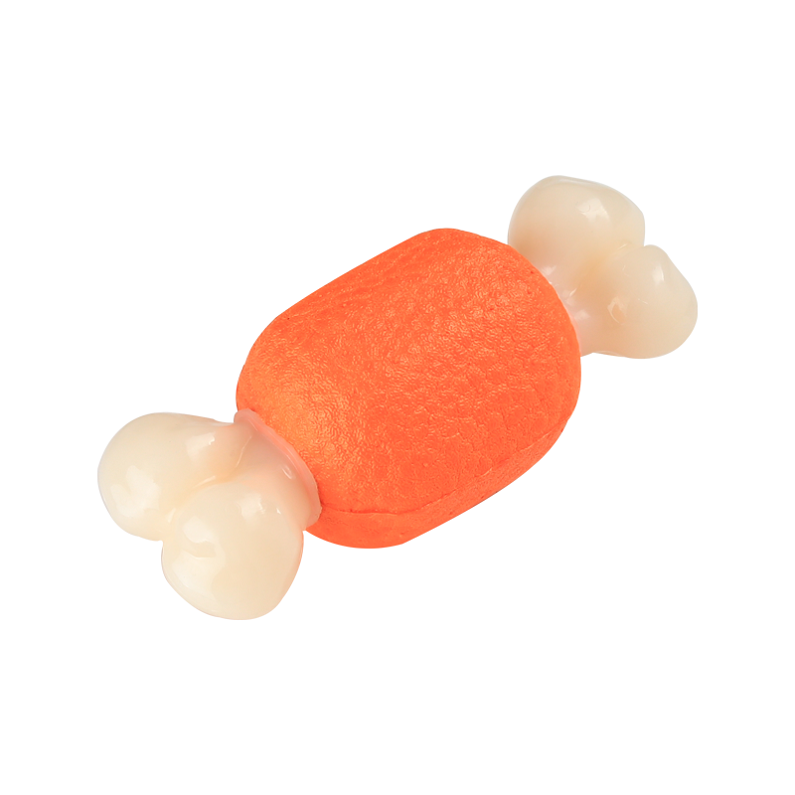 The Organic Dog Toy Is Made of E-TPU Mixed Nylon with A Strong Bone Shape Chewable Dog Toy