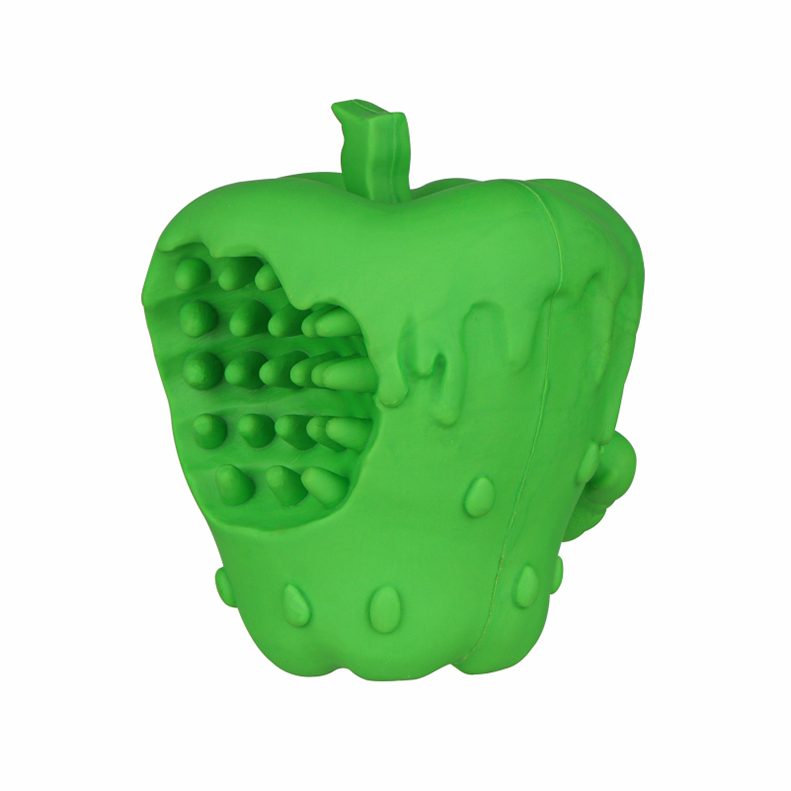 Apple Rubber Chewable Dog Bites Toys Natural Rubber Squeaky Dog Toys