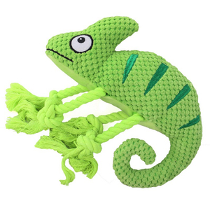 Durable Plush Squeaky Dog Toy Multiple Color Chameleon Shape Interactive Chew Toy for Small Medium Breed