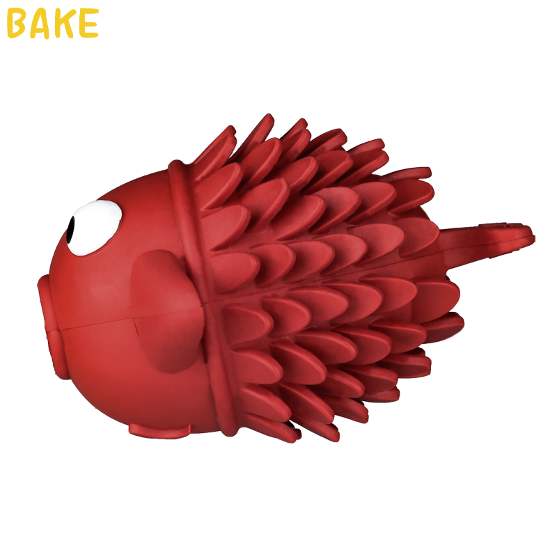Cute Little Fish Indestructible Dog Toy Made of Natural Rubber for Medium To Large Dogs Unique Dog Toy