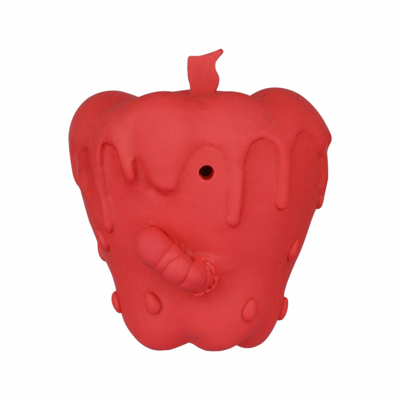 Pet Safe Toys Made of 100% Natural Rubber Apple Shape Design Christmas Squeaky Toy