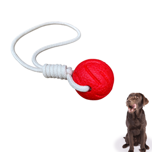The Dog Interactive Ball Is Made of Eco-friendly E-TPU Material And Chewy Knots To Make A Dog Toy Ball with Rope
