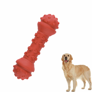 Eco-friendly Toys Made of Natural Rubber Dog Teeth Chew Toy Sturdy Chewy Rubber Dumbbell Dog Toy