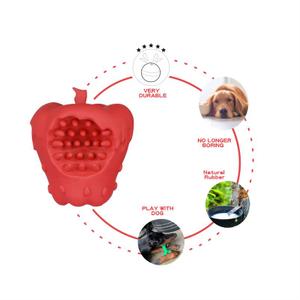 OEM/ODM Pet Toys Made of 100% Natural Rubber Chewy Squeaky Apple Dog Toys