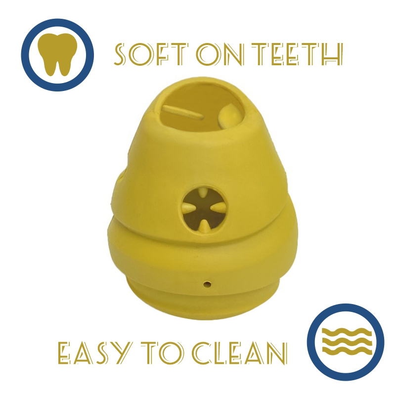 Teeth Cleaning Dog Toy Chewy with Leak Feeding Function Squeak Natural Rubber Dog Toy