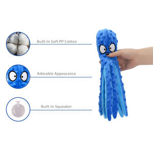 Octopus New Plush Dog Toy, Durable Stuffed Super Soft Cotton Fabric Animal Plush Chew Toy with Squeak, Cute Plush Dog Toy for Teeth Cleaning, Suitable for Small To Medium Dogs