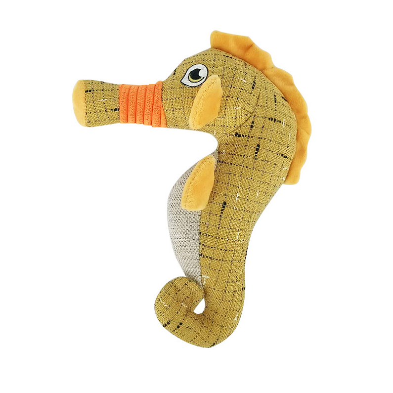 Plush Dog Toy Funny Cute Soft Seahorse Squeaky Interactive Training Toy Teeth Cleaning for Puppy Medium Animals Wholesale