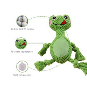 Frog's New Fun Plush Dog Toy Cute Shape Attracts Puppies To Chew And Clean Teeth Squeaky Toy for Small Medium And Large Dogs