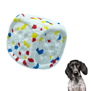 Square Dice Design Dog Toy with Eco-friendly E-TPU Material To Make Chewy Floating Dog Toy