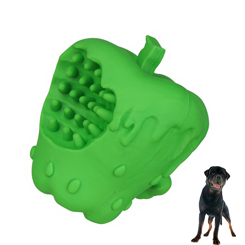 Teeth Cleaning Squeaky Pet Toy Apple Shape Design Squeaky Toy Pet Toy