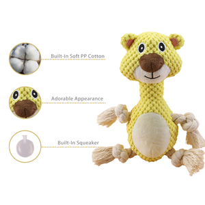 Bear Animal Series Plush Dog Toy, Cute Shape Attracts Puppies To Chew And Clean Teeth, Squeaky Toy for Small And Medium Dogs