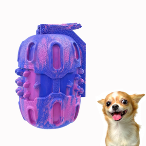 Mixed Color Dog Toy Grenade Designed with 100% Natural Rubber for Safe Chewy Treat Dispenser Dog Treat Toy