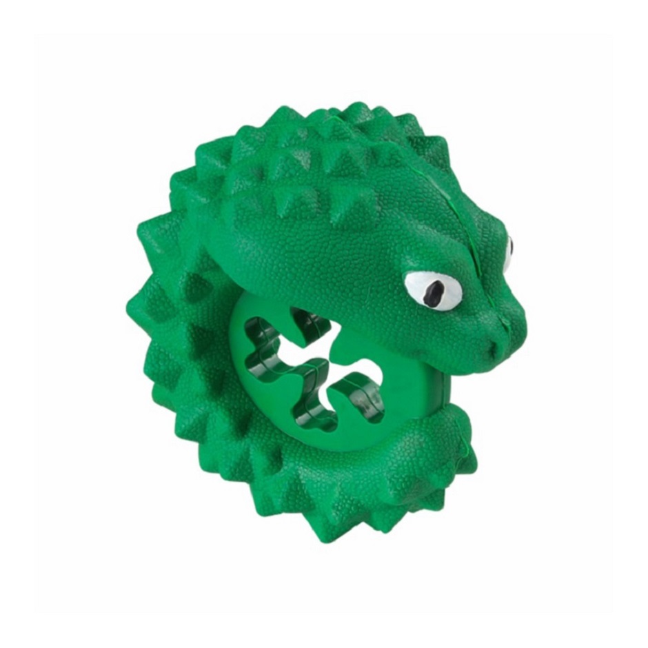 Non-toxic Natural Rubber Chameleon Design Teeth Cleaning Indestructible Chewy Dog Treat Dispenser
