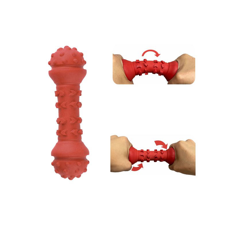 Dog Teeth Chew Toys Made of 100% Natural Rubber Chewy Rubber Dumbbell Dog Toys