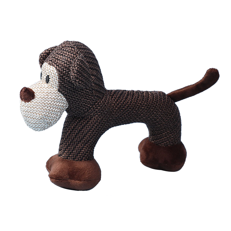 Dog Artist Series Plush Toy Chewy Fun Adorable Chewy Molar Squeak Brown Dog Plush Toy