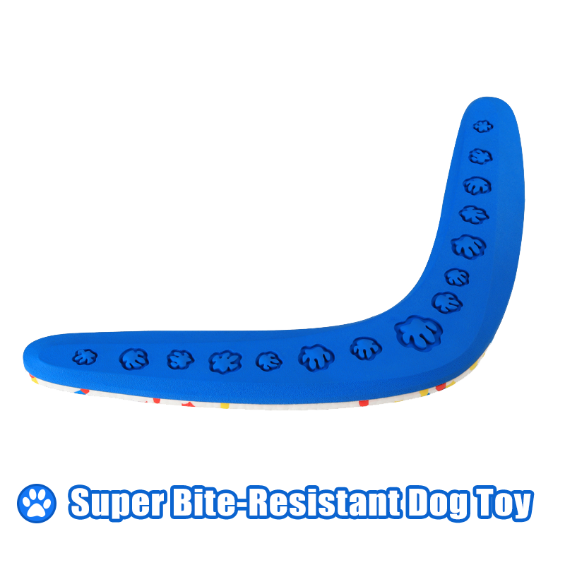 Interactive dog toy boomerang made of E-TPU+rubber material is safe and environmentally friendly