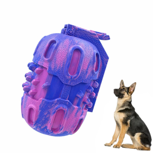 Unique Grenade Design Natural Rubber Treats Dispensing Dog Toys Durable Rubber Dog Toys