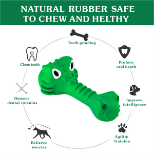 Squeaking Sound Dog Toy Crocodile Shaped Chewy Eco-friendly Rubber Made of OEM Surprise Dog Toy