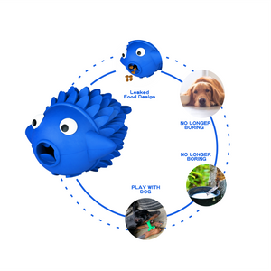 Interactive Dog Feeder Toy Made of 100% Natural Rubber Chewy Fish-shaped Leaky Food Toy
