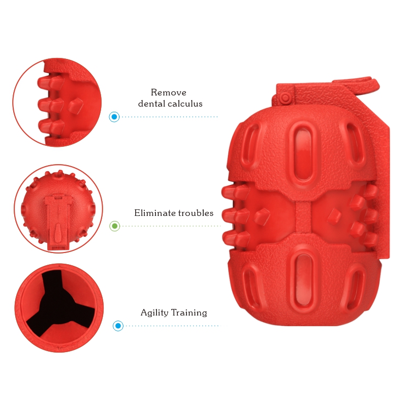 Red Dog Toy Rubber Grenade Design Chewy Mastiff Best Toy BAKE Rubber Toy Manufacturer