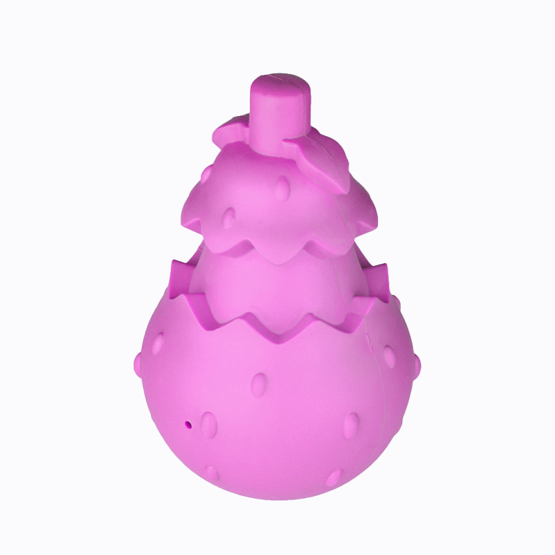 Dispensing Hiding Food training Toy Made of 100% Natural Rubber Chewable dog Pear Shape.