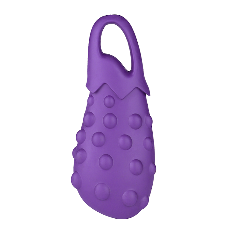 Best Dog Distraction Toys Made of 100% Natural Rubber Eggplant Shape Most Popular Dog Toys