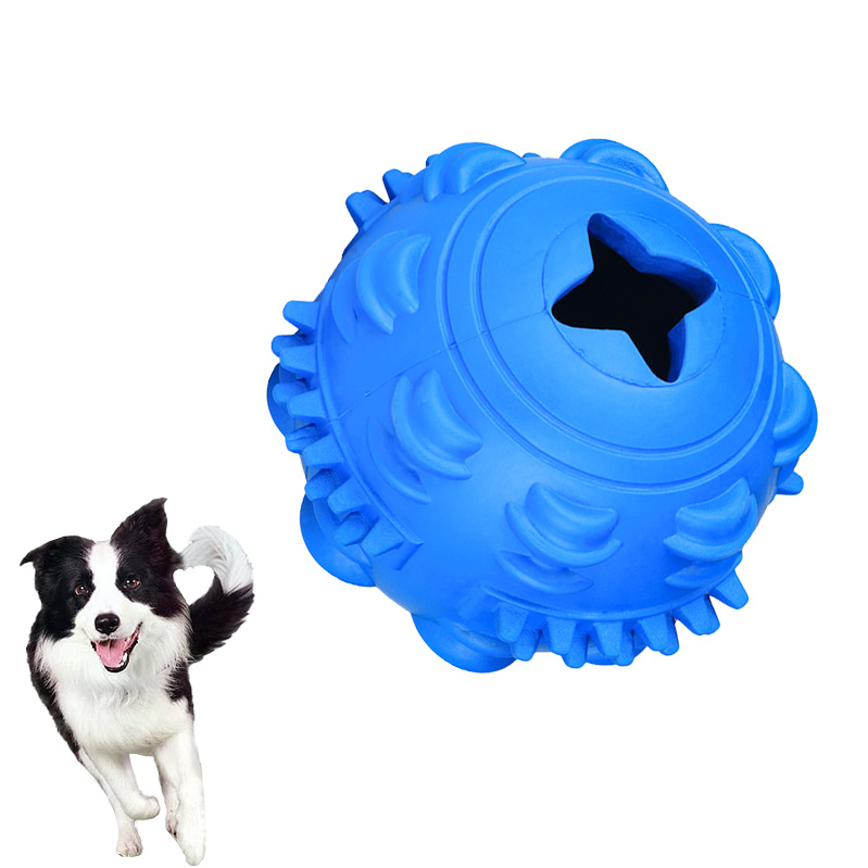 2022 New Pet Grinding Relief Natural Rubber Chew Toy Indestructible Dog Treat Ball