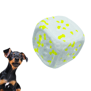 2022 Hot Selling Eco Friendly E-TPU Material High Rebound Dice Design Interactive Tear Resistance Dog Toy for Aggressive Chewers