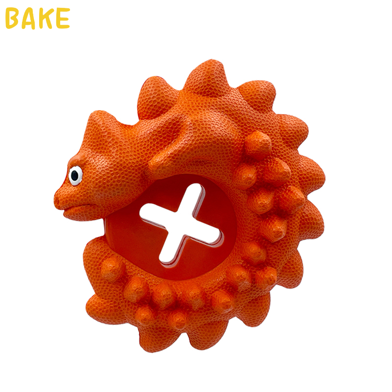 Hot Sale Chameleon Design Durable Natural Rubber Teeth Cleaning Teeth Safe Dog Chew Toys