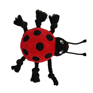 New Arrival Coccinella Septempunctata Funny Design Plush Squeaky Dog Toy Tug of War Interactive Durable for Puppies And Medium Breeds