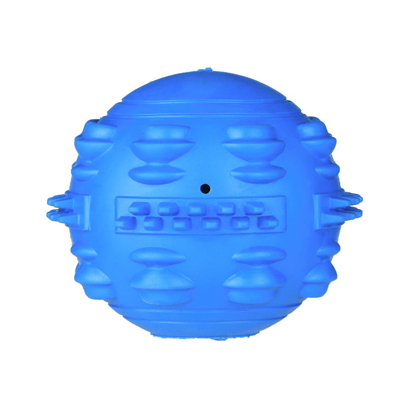 New Bite-resistant Rubber on A Blue Chewing Ball Is An Easy-to-clean Chewing And Leak-feeding Toy for Small And Medium-sized Dogs To Clean Their Teeth