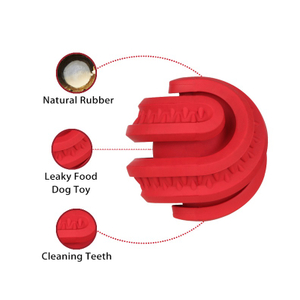 Wholesale Healthy Dog Treat Dispenser Rubber Bite Resistant Cleaning Teeth Chewy Toy Rolling Funny Interactive Feeder Toys