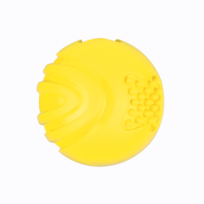 Fun Yellow Dog Ball Natural Rubber Nontoxic Safe For Medium To Large Dogs Chewy Leaky Dog Toy