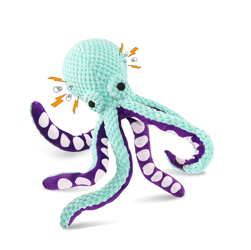 New Design Octopus Dog Toy Made of High Quality Fabric for Cleaning Teeth Sturdy Dog Squeak Toys