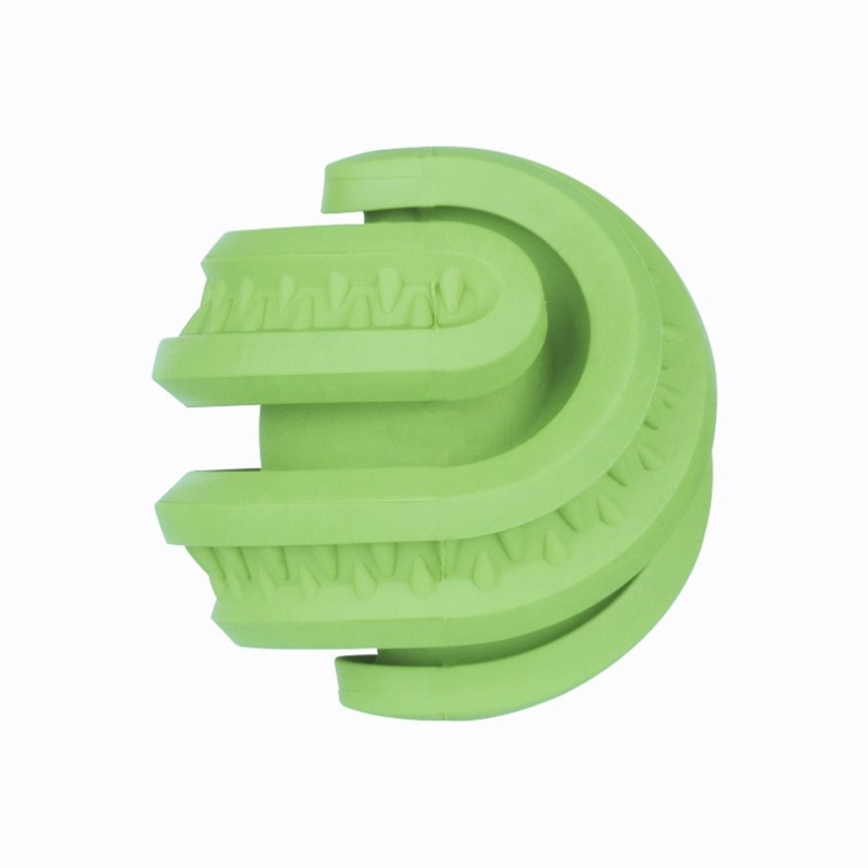 Rolling Spiral Ball Natural Rubber Chewing Feeder Dog Toys Dog Teeth Cleaning Healthy Treat Dispenser Chewy Toy for Aggressive Breed